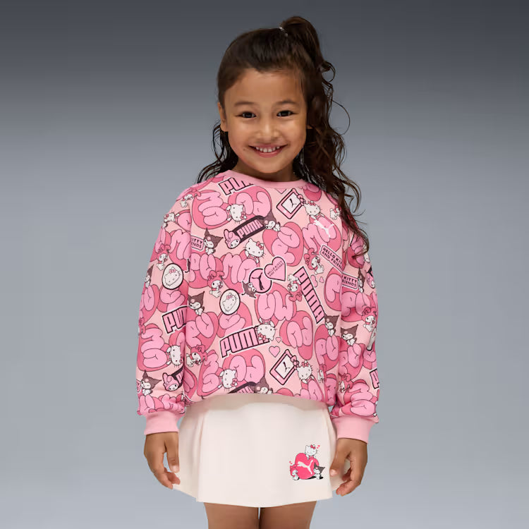 Kids Puma X Hello Kitty Friends Relaxed All Over Print Sweatshirt