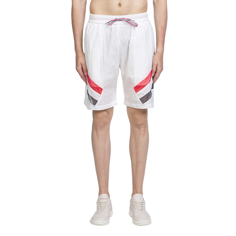 Thom Browne Style Men's diagonal striped beach pants