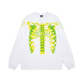 STUSSY Ribcage Graphic Long Sleeve Tee – White