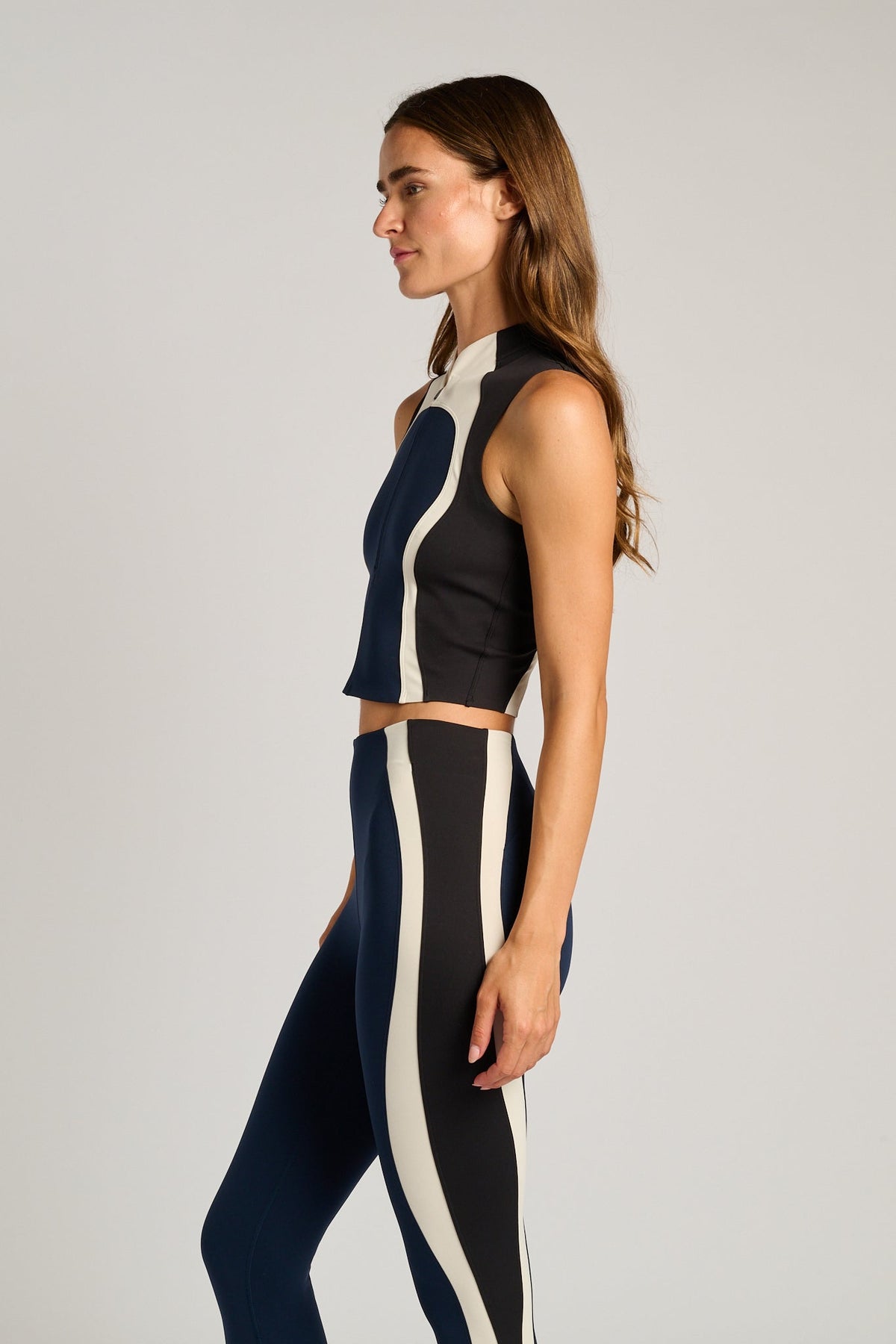 Ultralu Zip-Front Cropped Tank