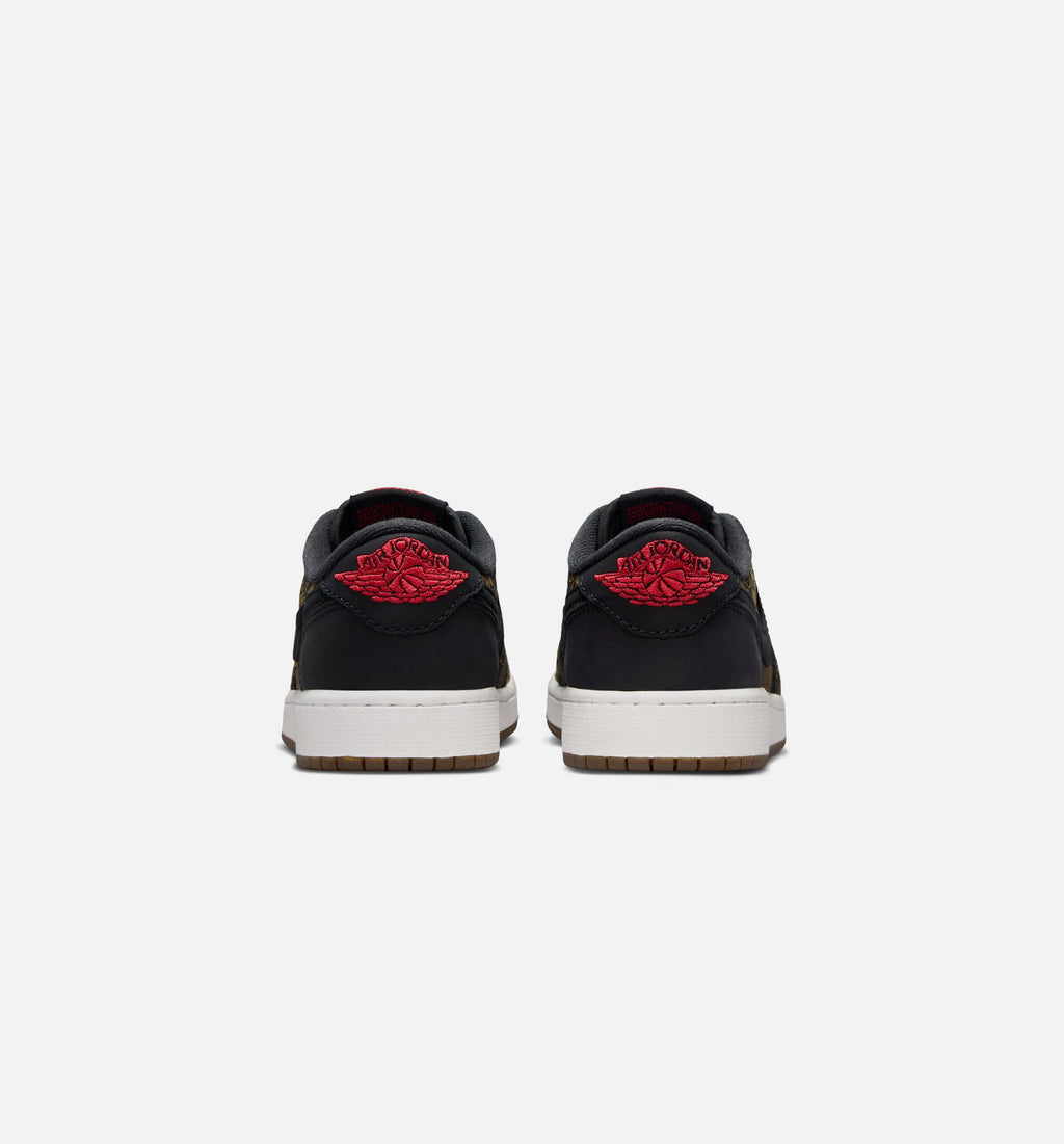 Air Jordan 1 Retro Low OG Laser Grade School Shoes - Black / Varsity Red