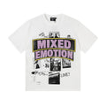 MIXED EMOTION White Graphic T-Shirt
