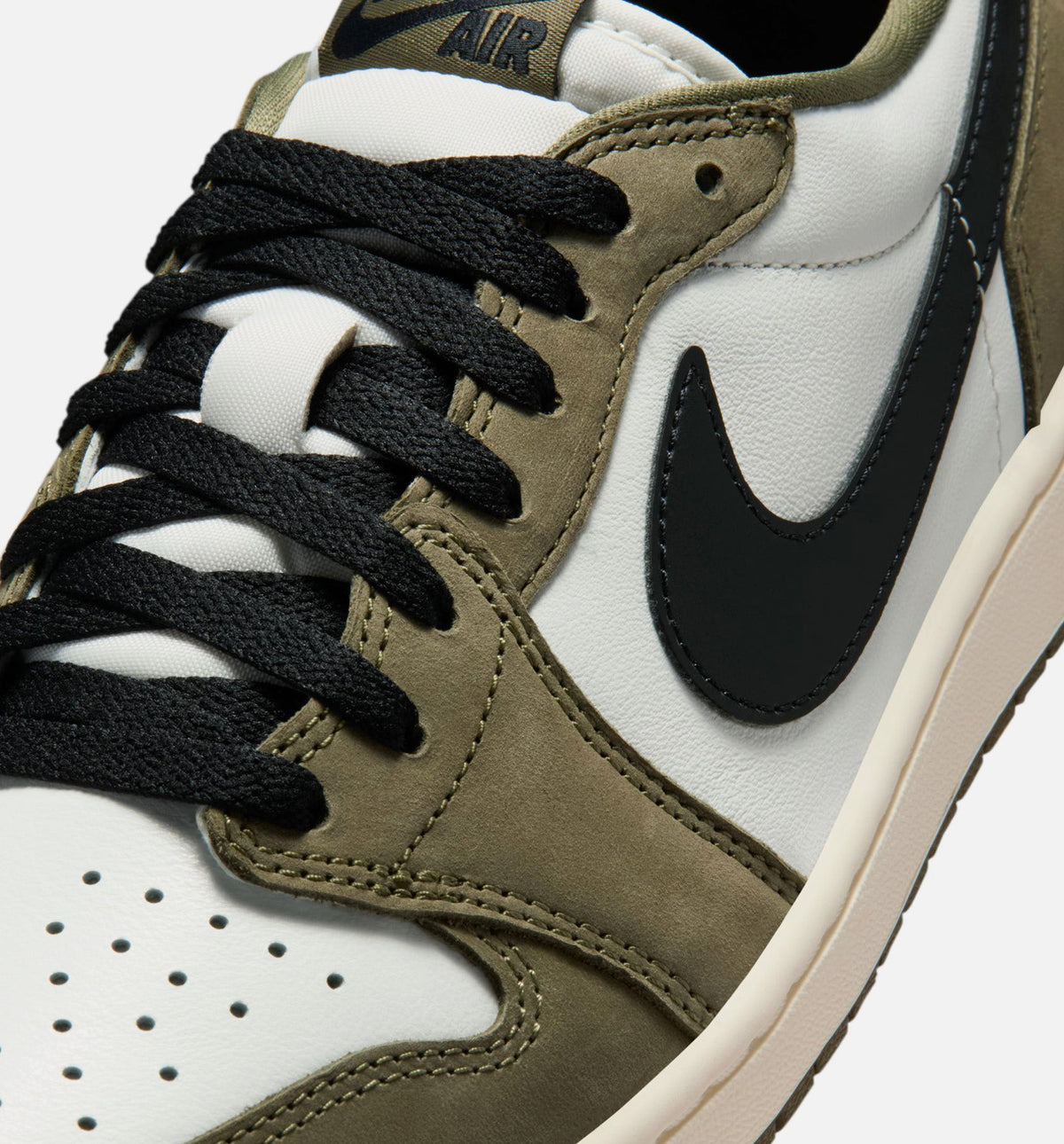 Air Jordan 1 Low OG Men's Shoes - Medium Olive / Summit White