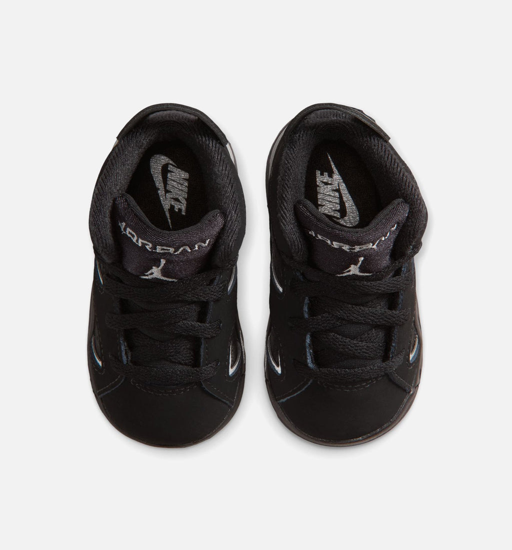 Air Jordan 6 Cap & Gown – Infant/Toddler Lifestyle Shoe in Black/Reflective Silver/Black
