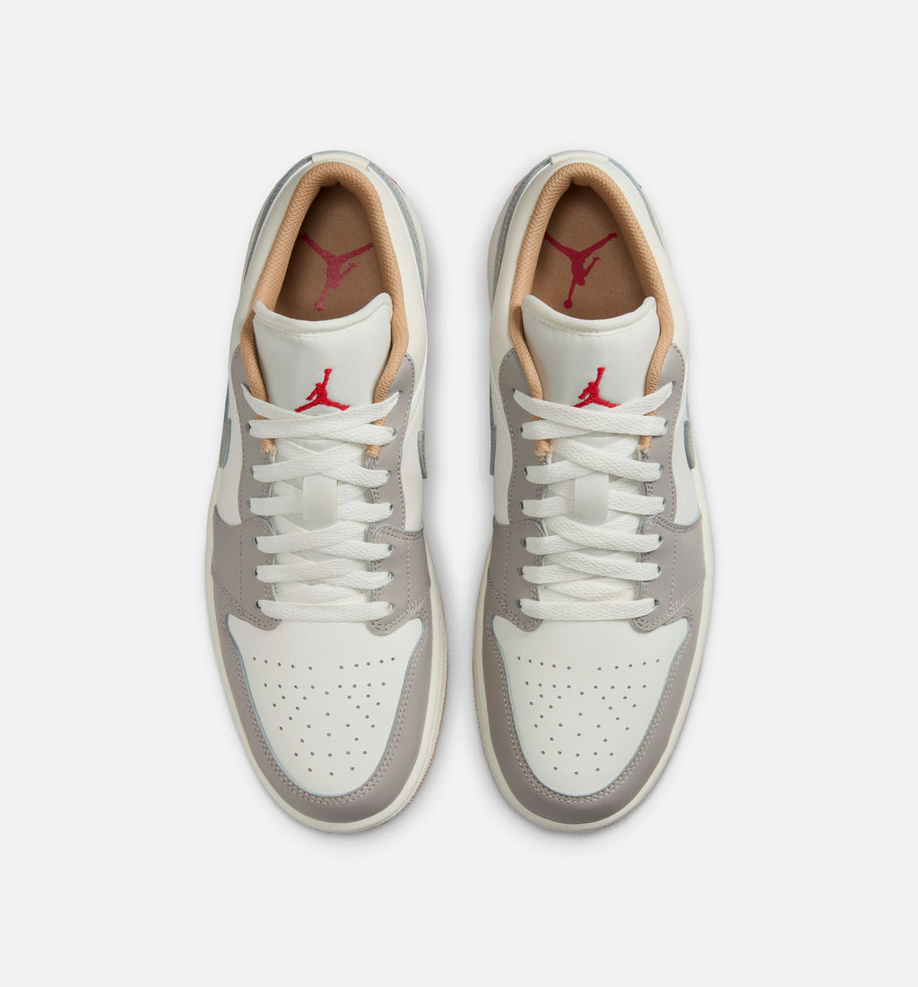 Air Jordan 1 Low Men's Shoes - Sail / Fire Red / College Grey / Hemp