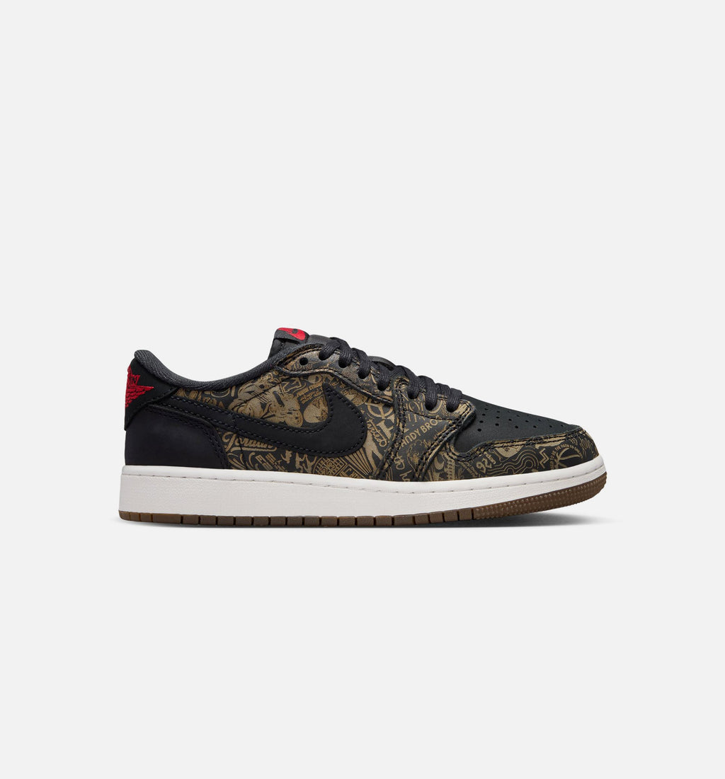Air Jordan 1 Retro Low OG Laser Grade School Shoes - Black / Varsity Red