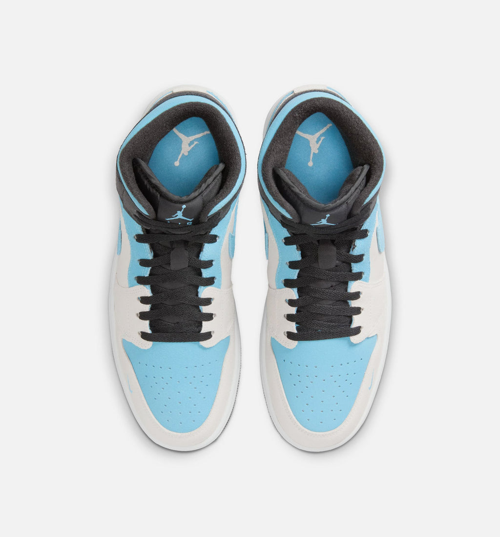 Air Jordan 1 Mid SE Men's Shoes - Summit White / Blue Chill / Black