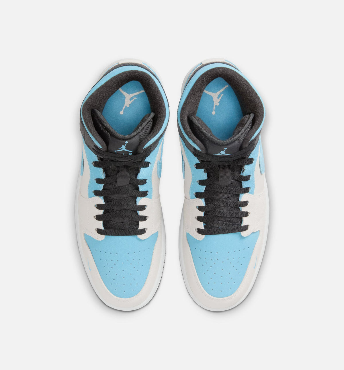 Air Jordan 1 Mid SE Men's Shoes - Summit White / Blue Chill / Black
