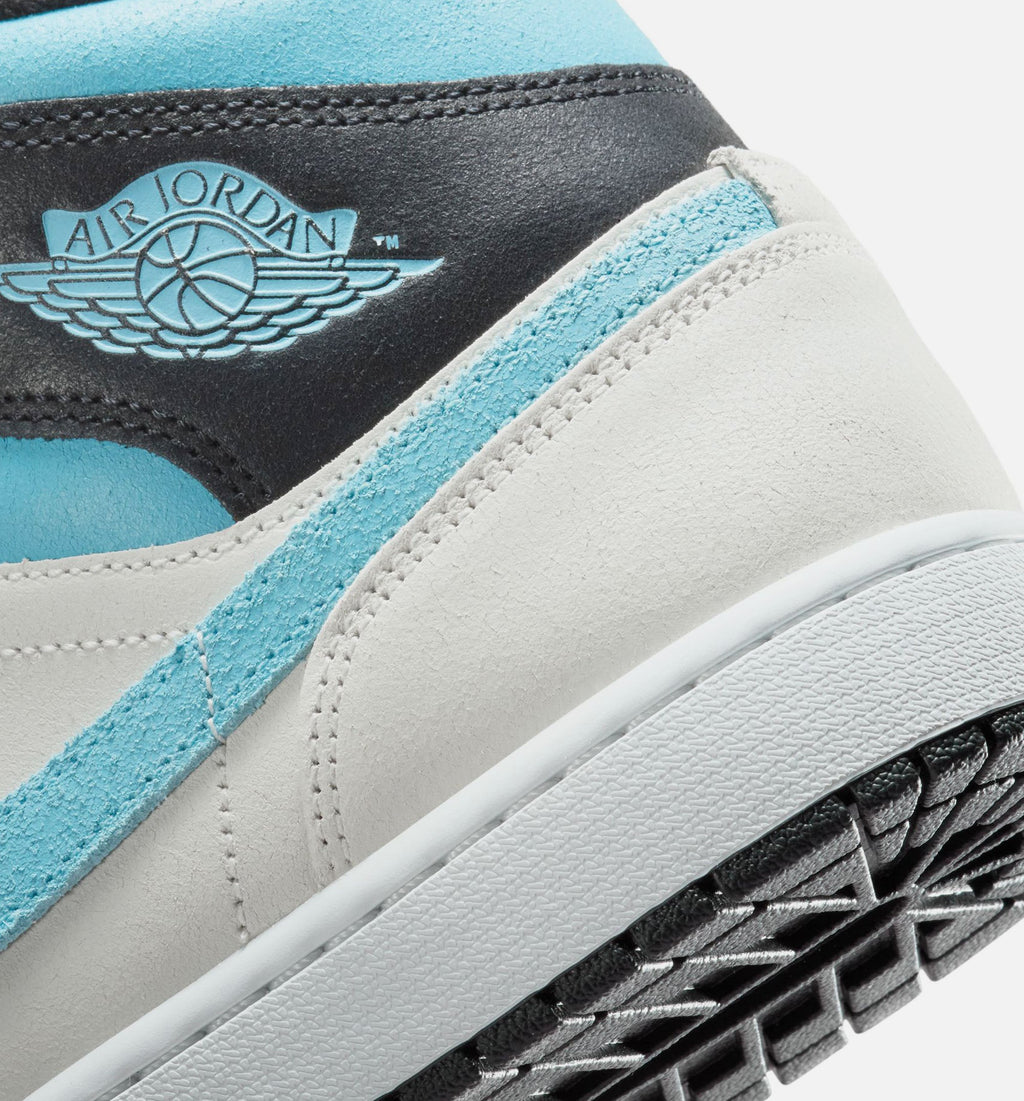 Air Jordan 1 Mid SE Men's Shoes - Summit White / Blue Chill / Black