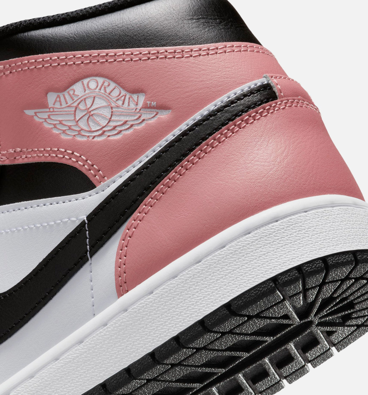 Air Jordan 1 Mid Men's Shoes - White / Rust Pink / Black