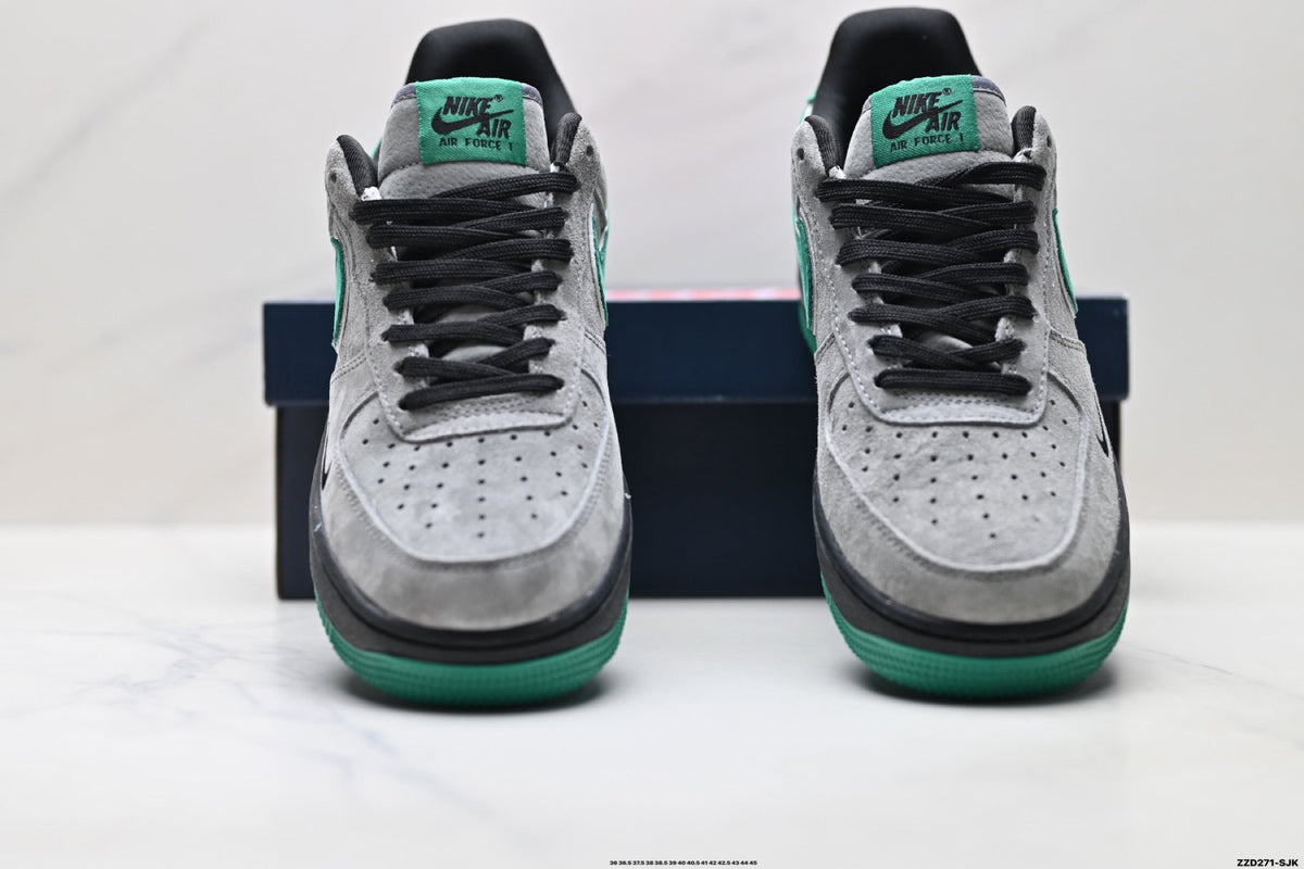 Nike Air Force 1 Low Gray Green Unisex Sneakers Style 13