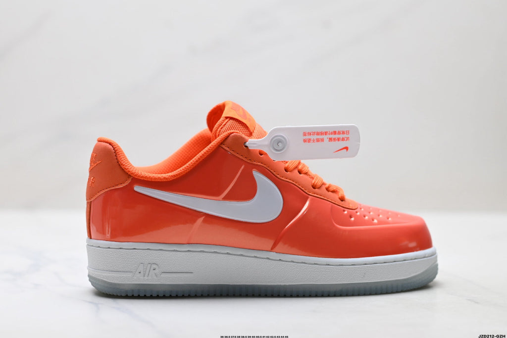 Nike Air Force 1 Low Orange White Unisex Sneakers Style 07