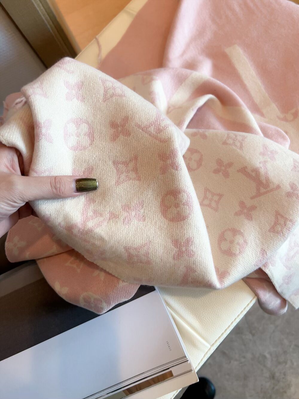 Louis Vuitton Infinity Dots Fringed Shawl