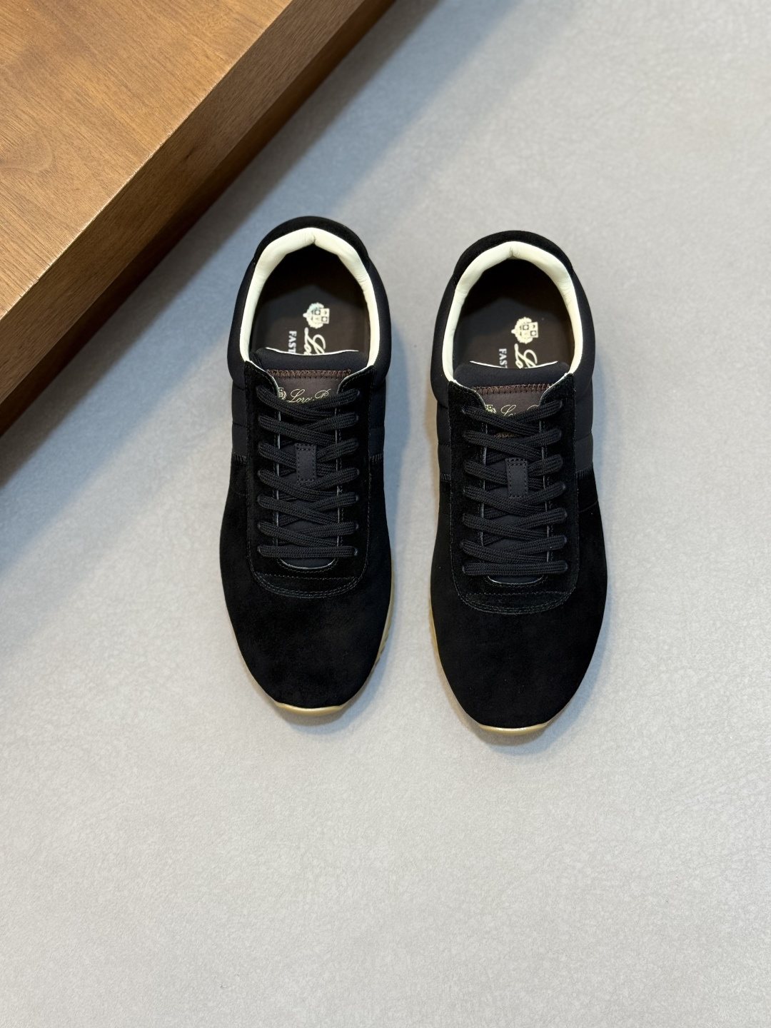 Loro Piana Black Suede Low-Top Sneakers