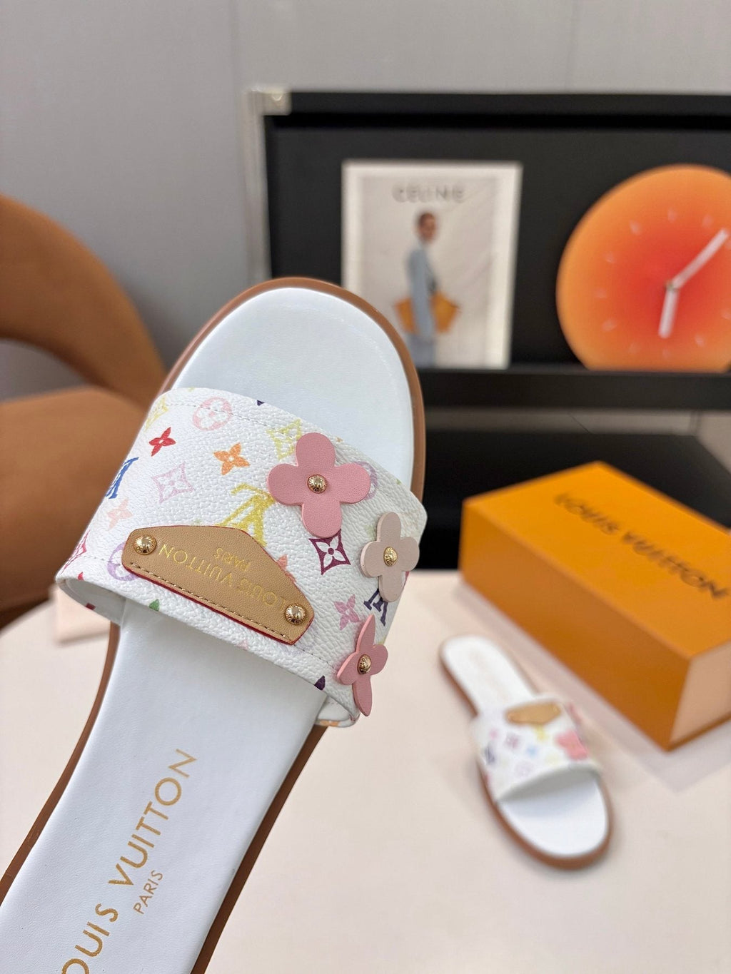 Louis Vuitton Floral Print Slide Sandals