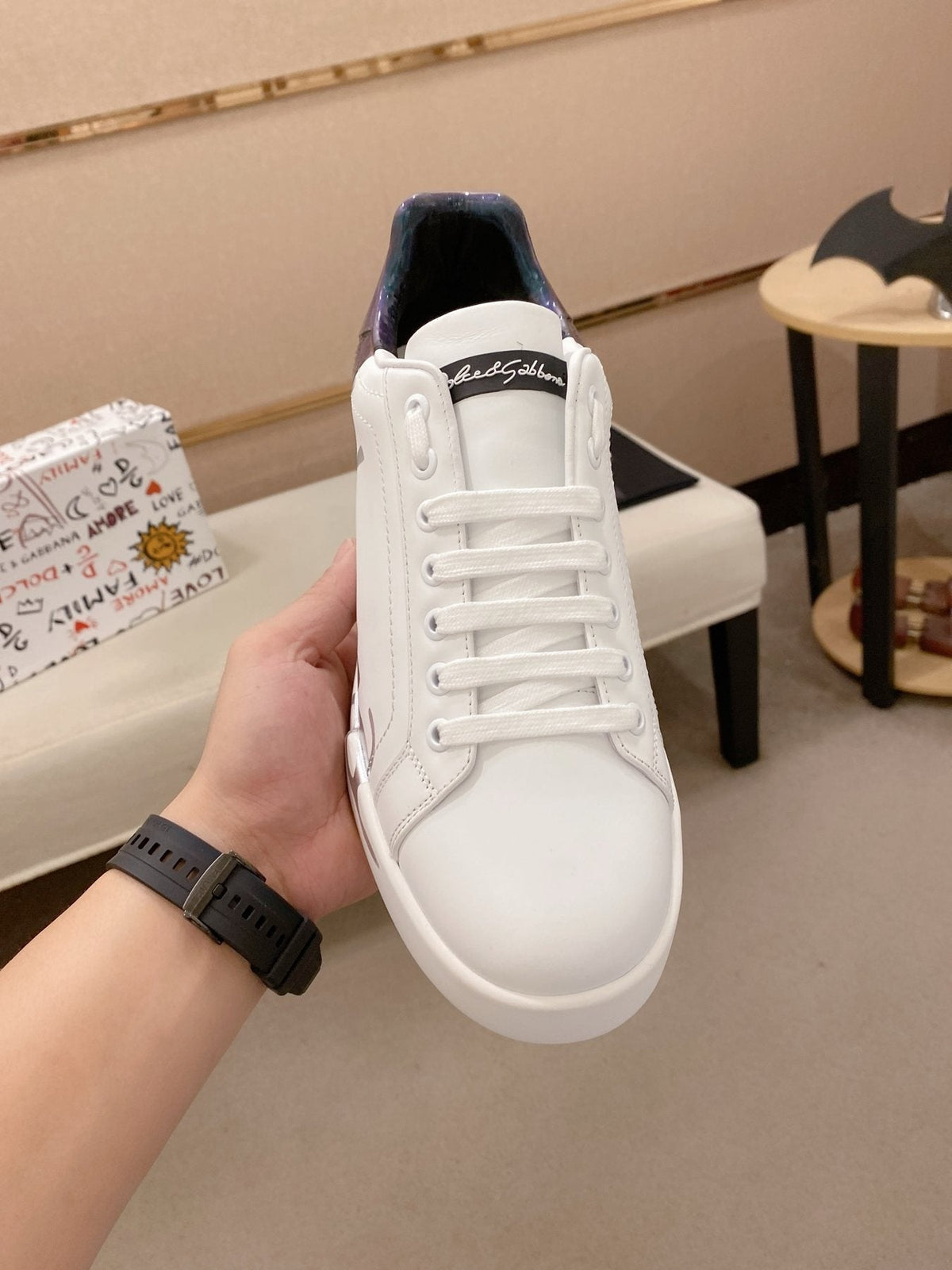 Dolce & Gabbana Men's Graphic Heel Sneakers