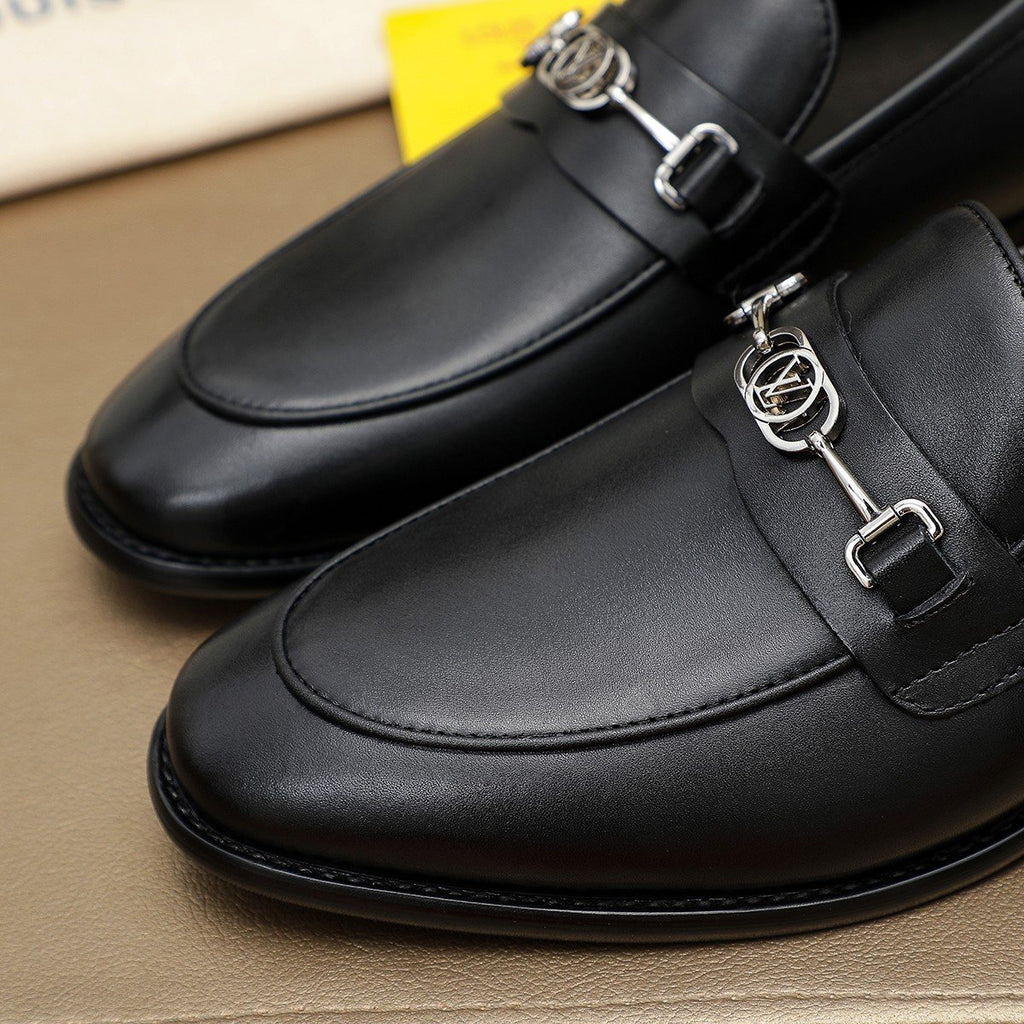 Louis Vuitton Men's Black Horsebit-Style Loafers