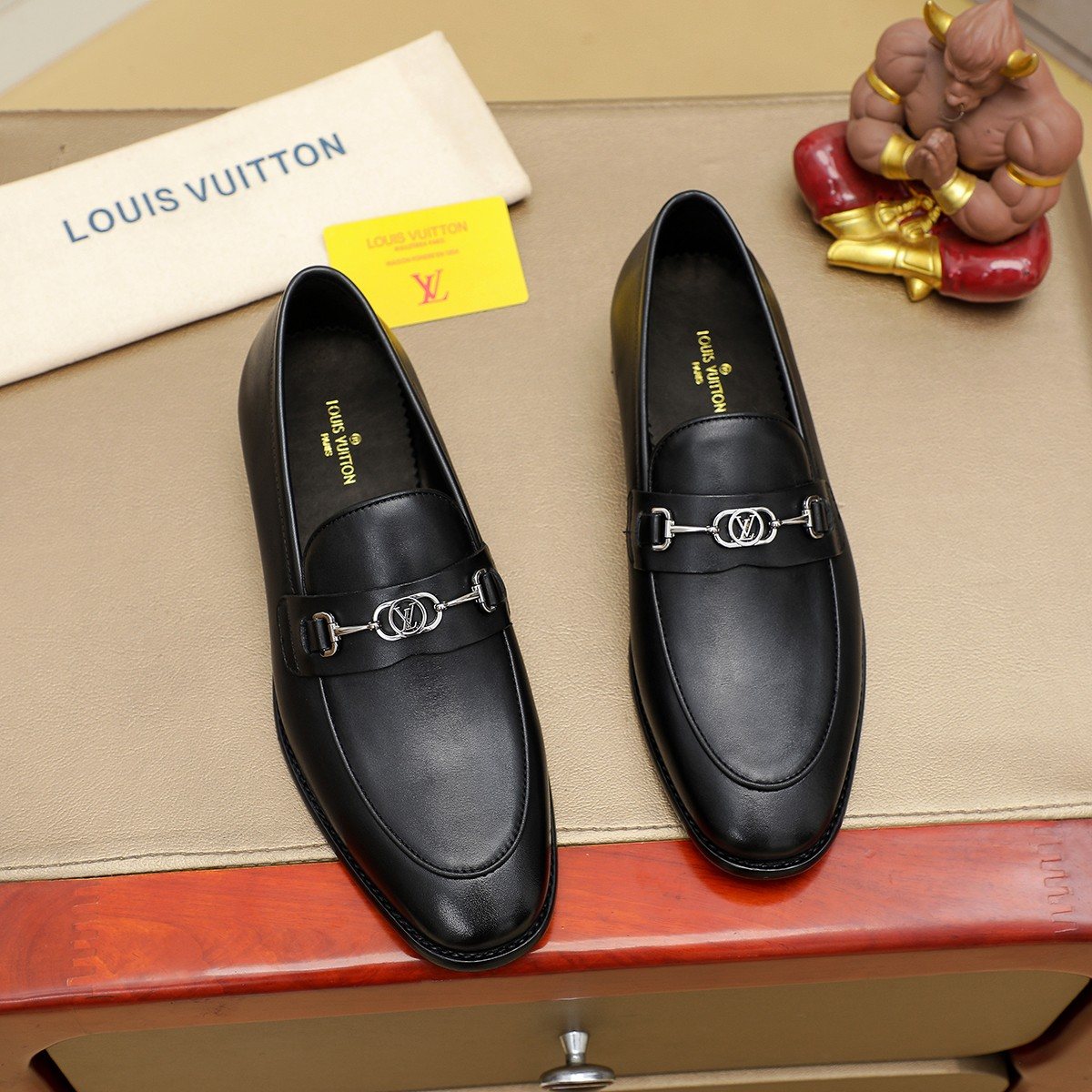 Louis Vuitton Men's Black Horsebit-Style Loafers
