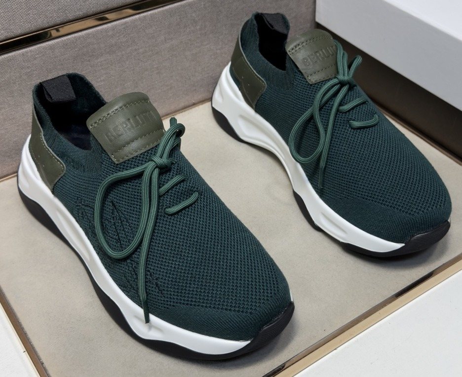 Berluti Men's Dark Green Low-Top Sneakers