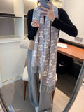 Chanel Two-Tone Fringed Scarf