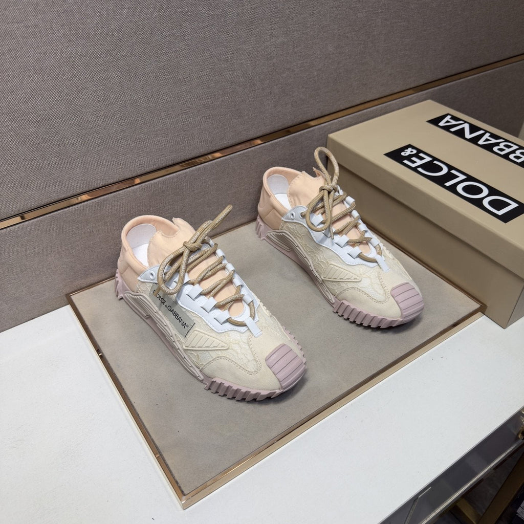 Dolce & Gabbana Cream Panel Low-Top Sneakers