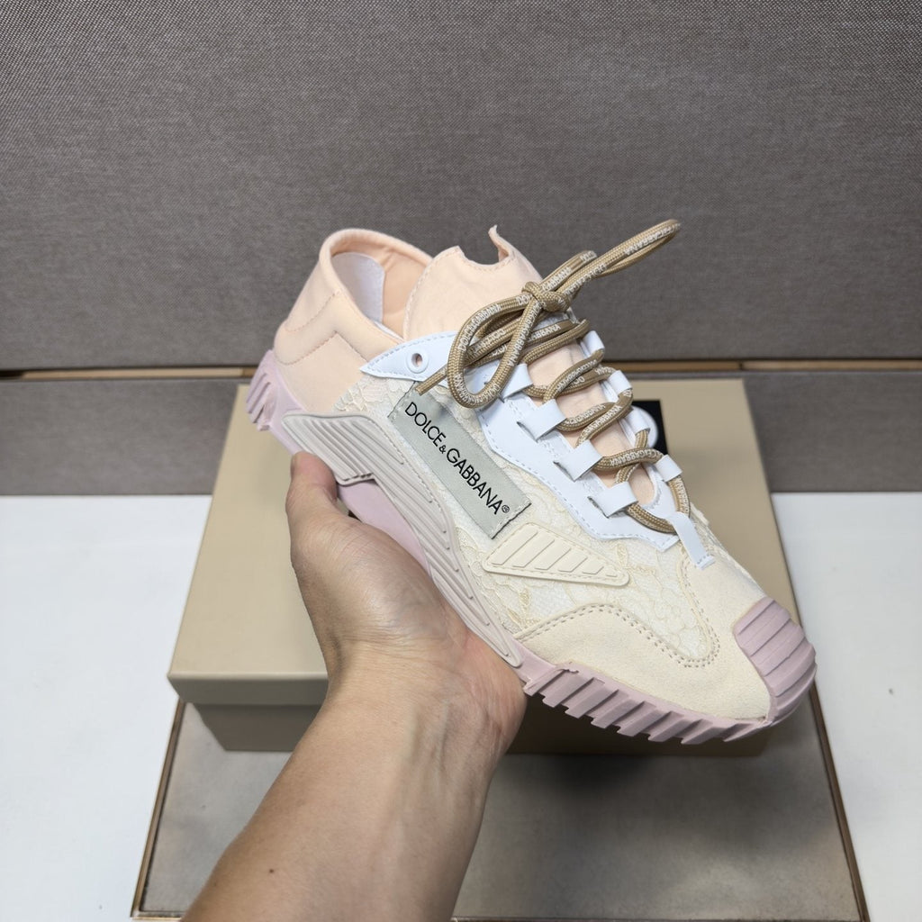 Dolce & Gabbana Cream Panel Low-Top Sneakers