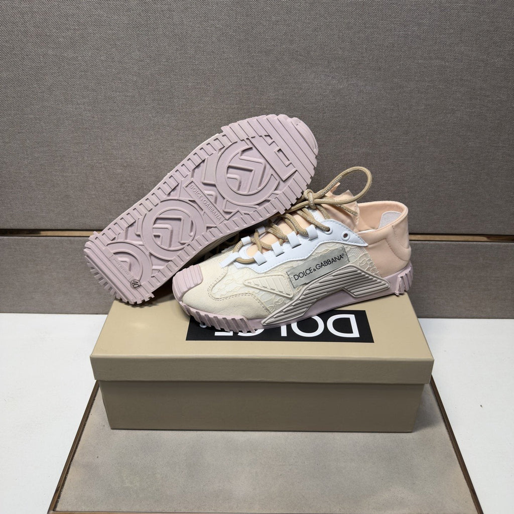 Dolce & Gabbana Cream Panel Low-Top Sneakers