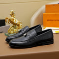 Louis Vuitton Embossed Bar Loafers - Black