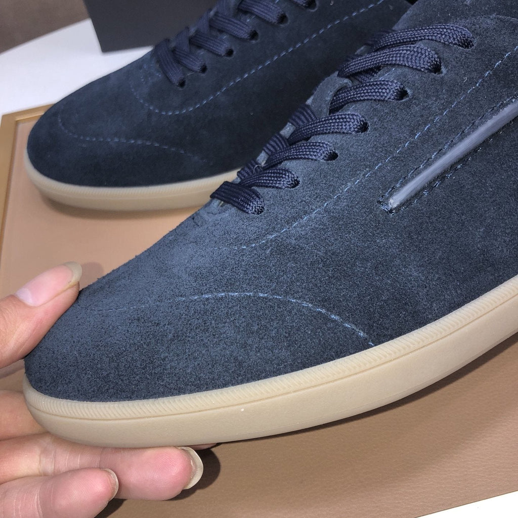 Zegna Navy Suede Sneakers