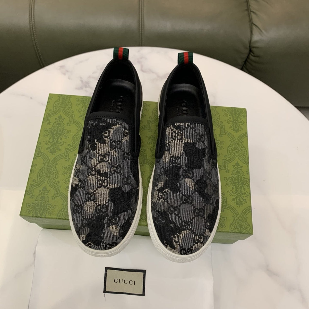 Gucci Men's Patterned Slip-On Sneakers