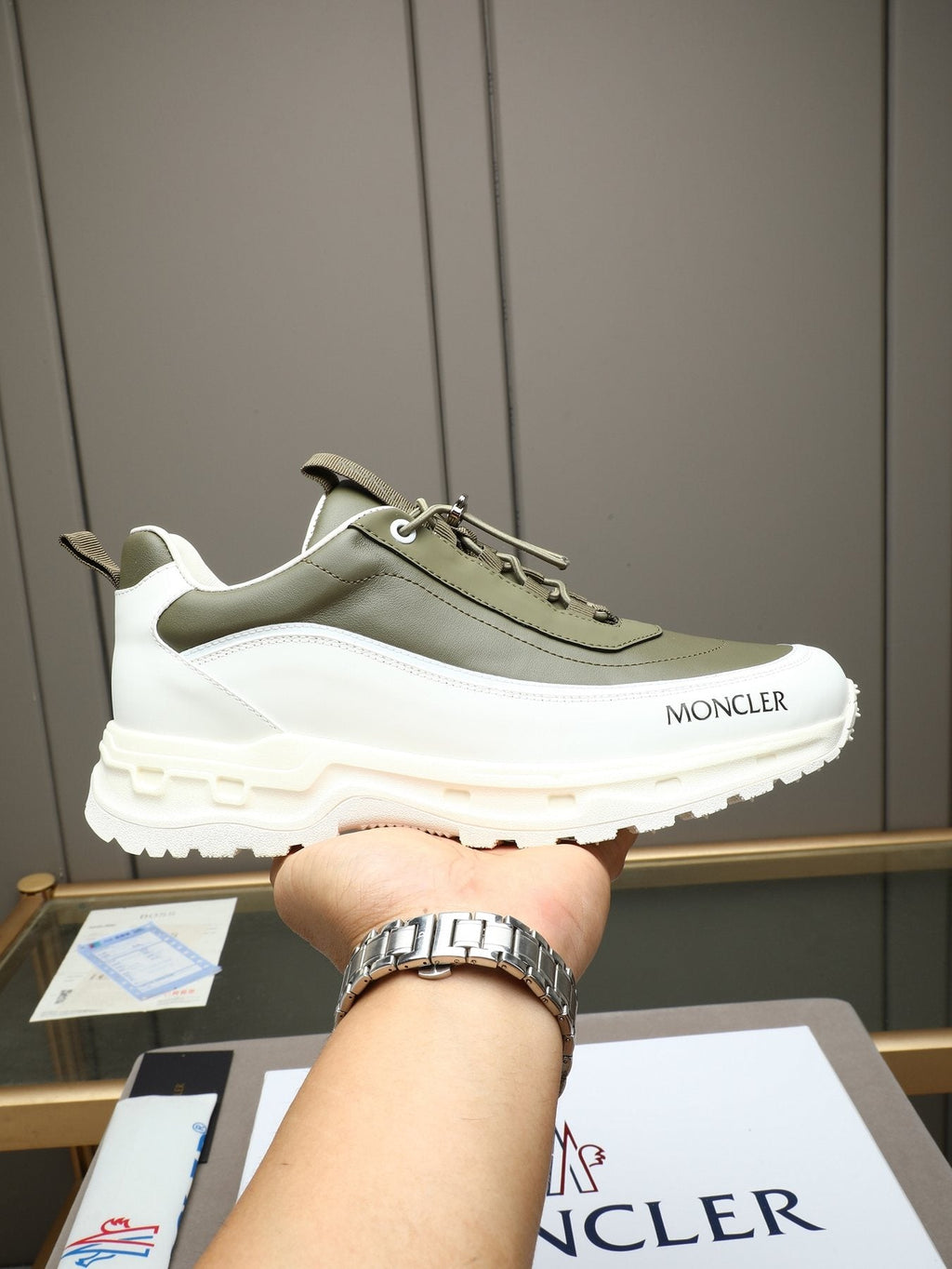 Moncler Chunky-Sole Lace-Up Sneakers