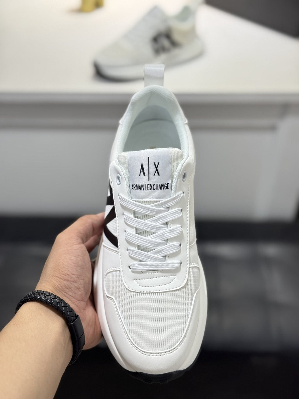 Armani Men's Graphic Side Lace-Up Sneakers