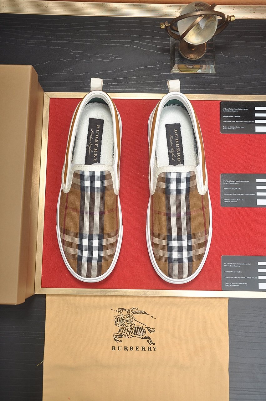 Burberry Patterned Slip-On Sneakers
