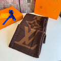 Louis Vuitton Brown and Tan Motif Scarf
