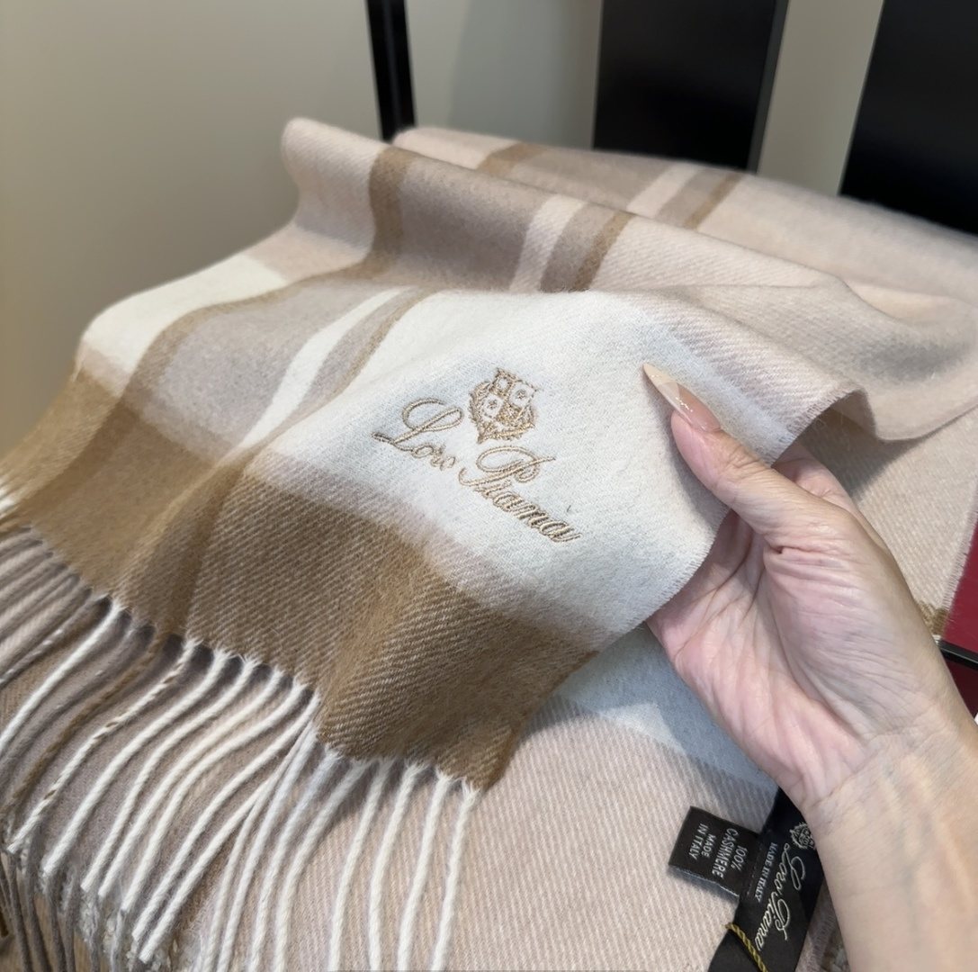 Loro Piana Fringed Plaid Scarf