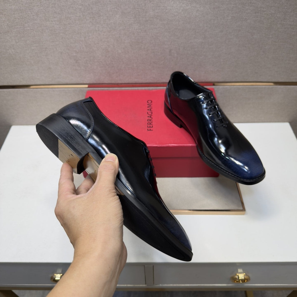 Ferragamo Men's Lace-Up Oxford Shoes