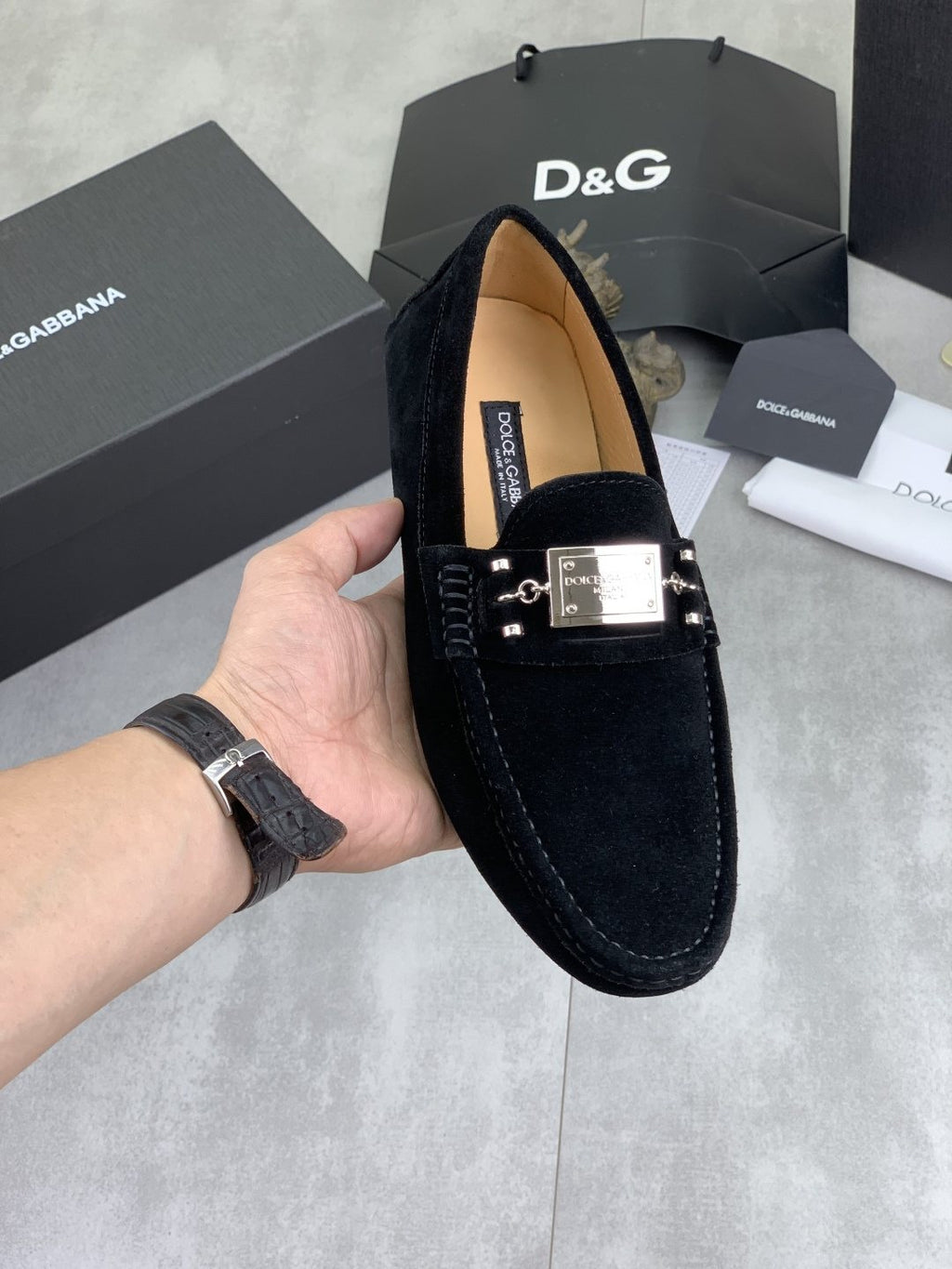 Dolce & Gabbana Metal-Detail Driving Loafers