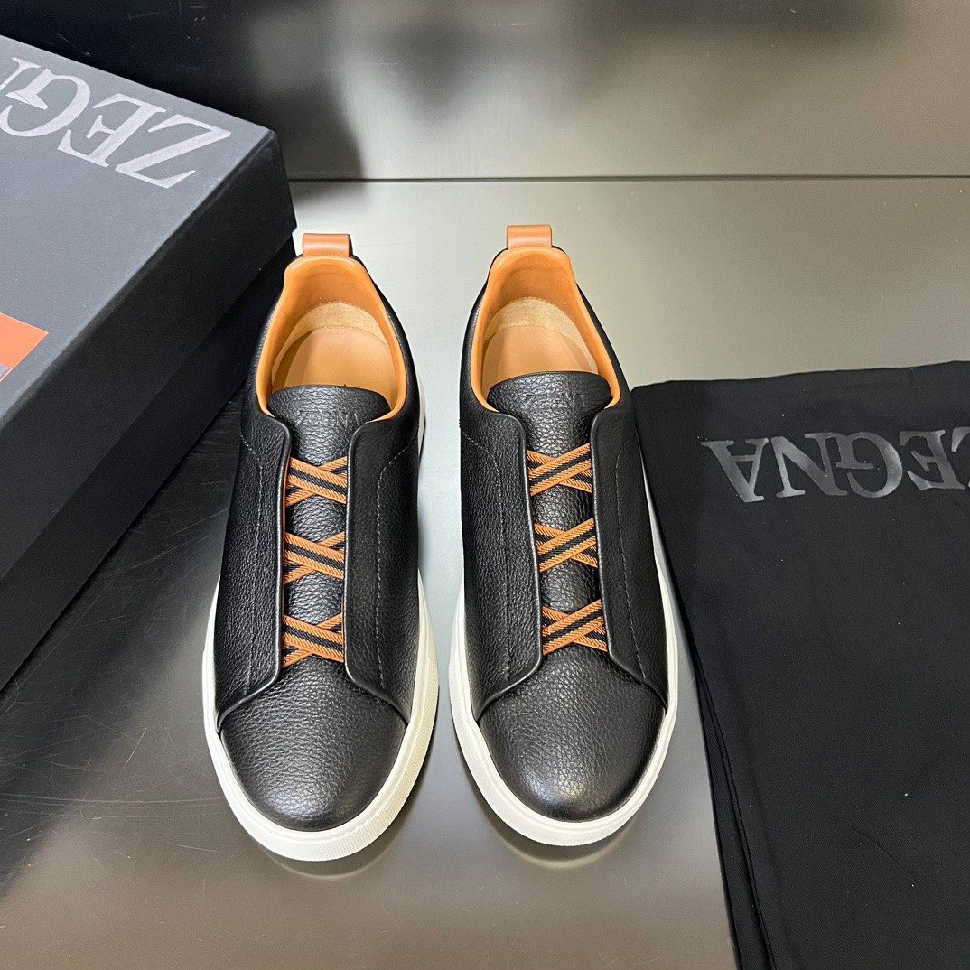 Zegna White Slip-On Sneakers