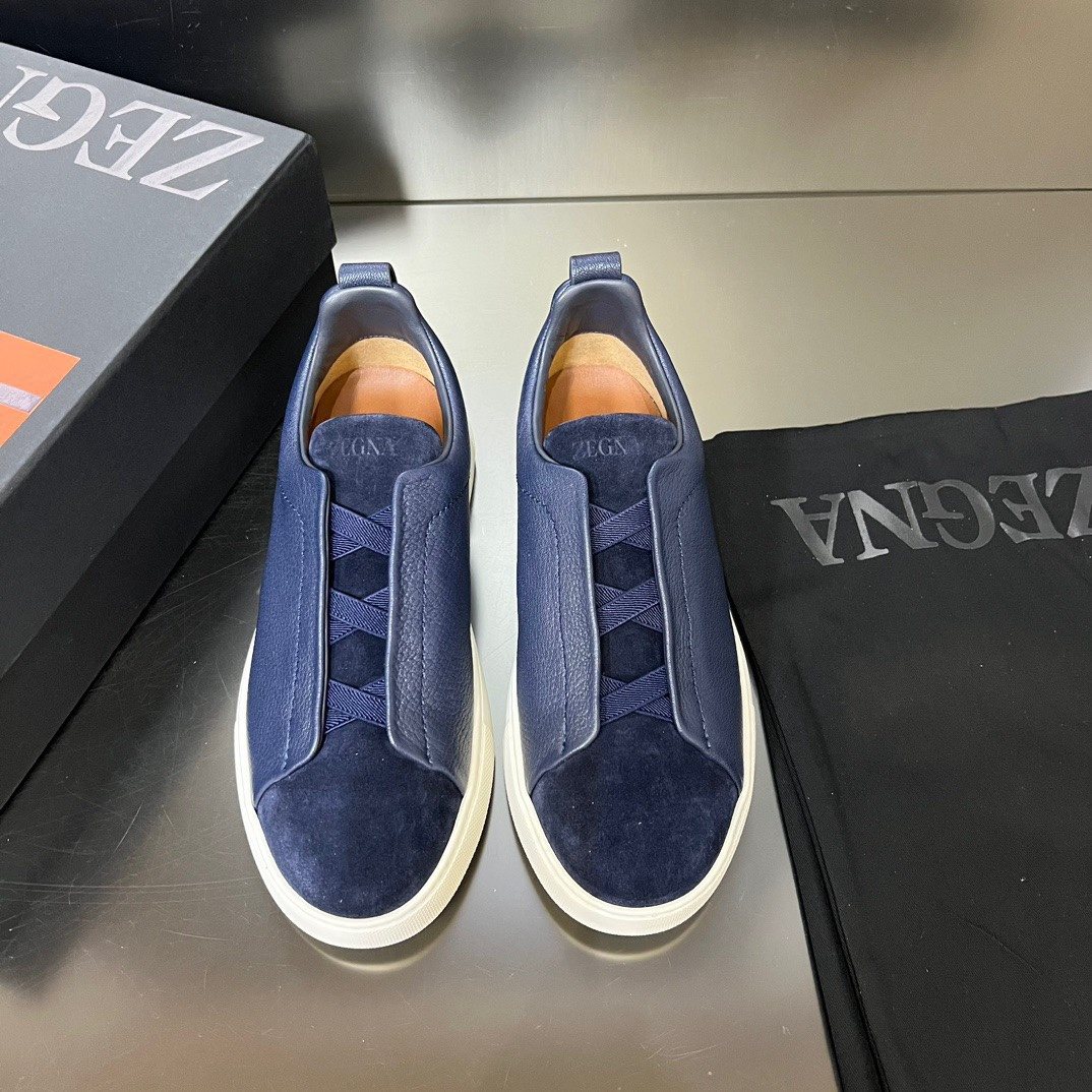Zegna White Slip-On Sneakers