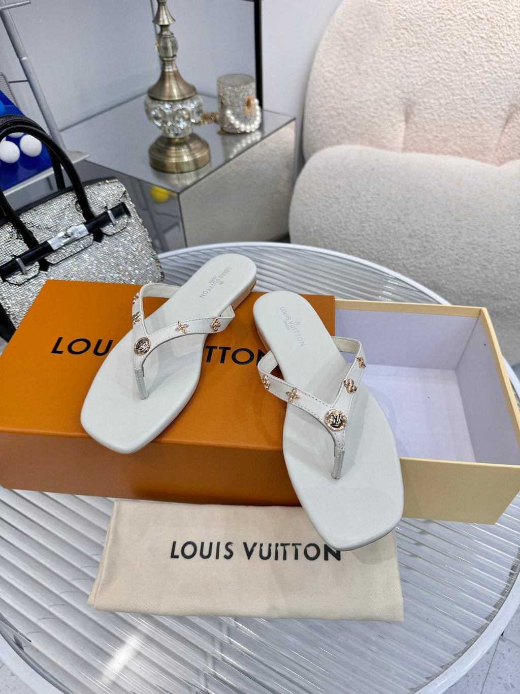 Louis Vuitton Metal-Detail Thong Sandals
