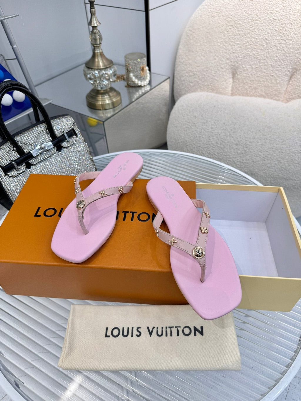 Louis Vuitton Metal-Detail Thong Sandals