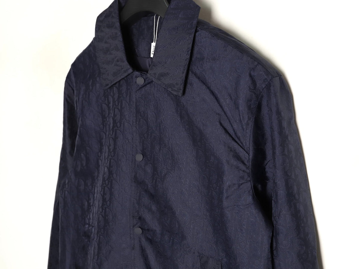 Dior 25SS Navy Allover Jacquard Collared Jacket