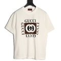Gucci Interlocking-G Square Lettering T-Shirt - Cream and Black